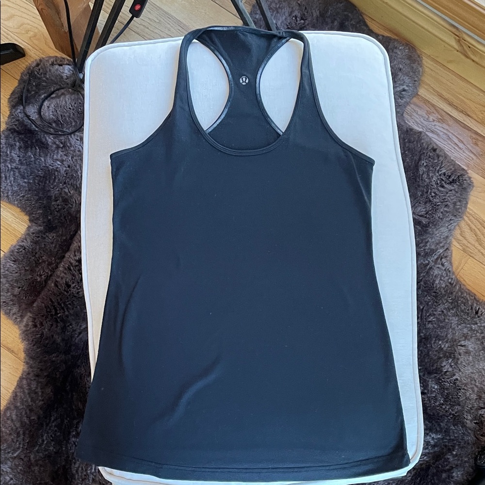 Flawed Lululemon Racerback Tank Top, Black, size 10